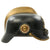 Original German WWI Leather Fire Brigade Helmet from Beckeln by Lehmann & Wundenberg of Hannover Original Items