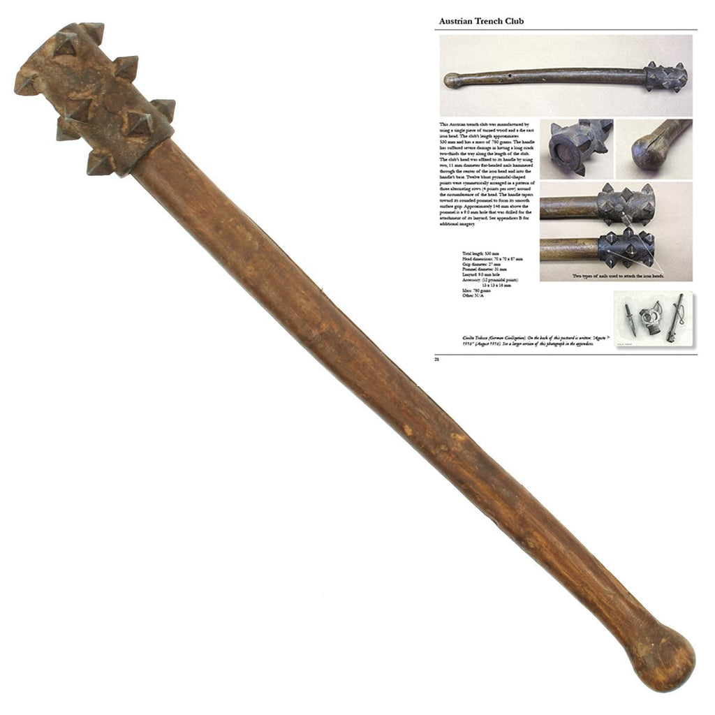 Original Austro-Hungarian WWI Trench Raiding Club - Featured in Book At Arm's Length on Page 21 Original Items