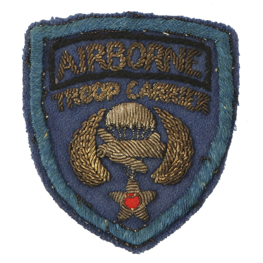 Original U.S. WWII Italian Made Airborne Troop Carrier Bullion Embroidered Patch Original Items