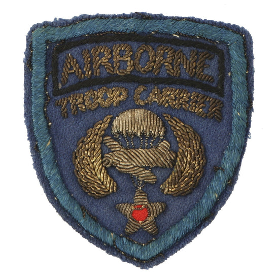 Original U.S. WWII Italian Made Airborne Troop Carrier Bullion Embroidered Patch Original Items