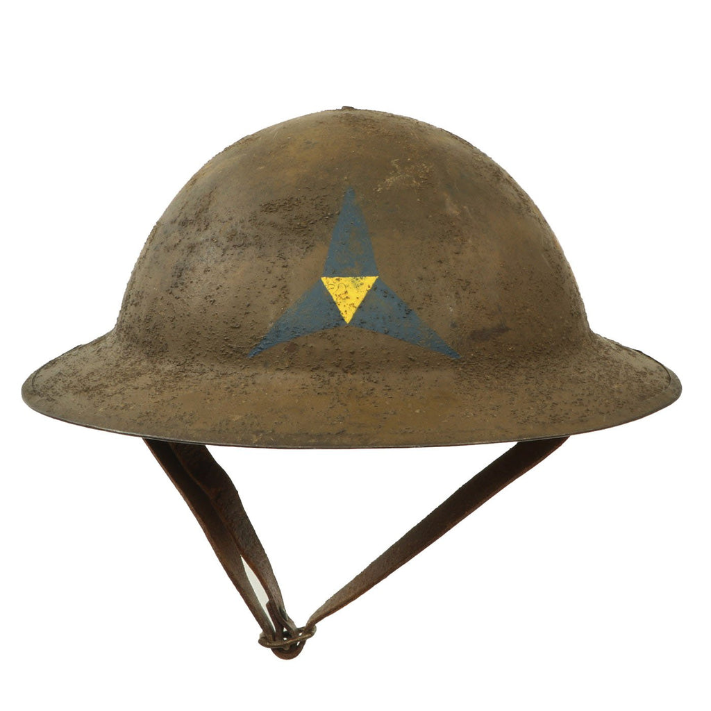 Original WWI U.S. Army III Corps Bugler Marked M1917 Doughboy Helmet with Liner & Chinstrap Original Items