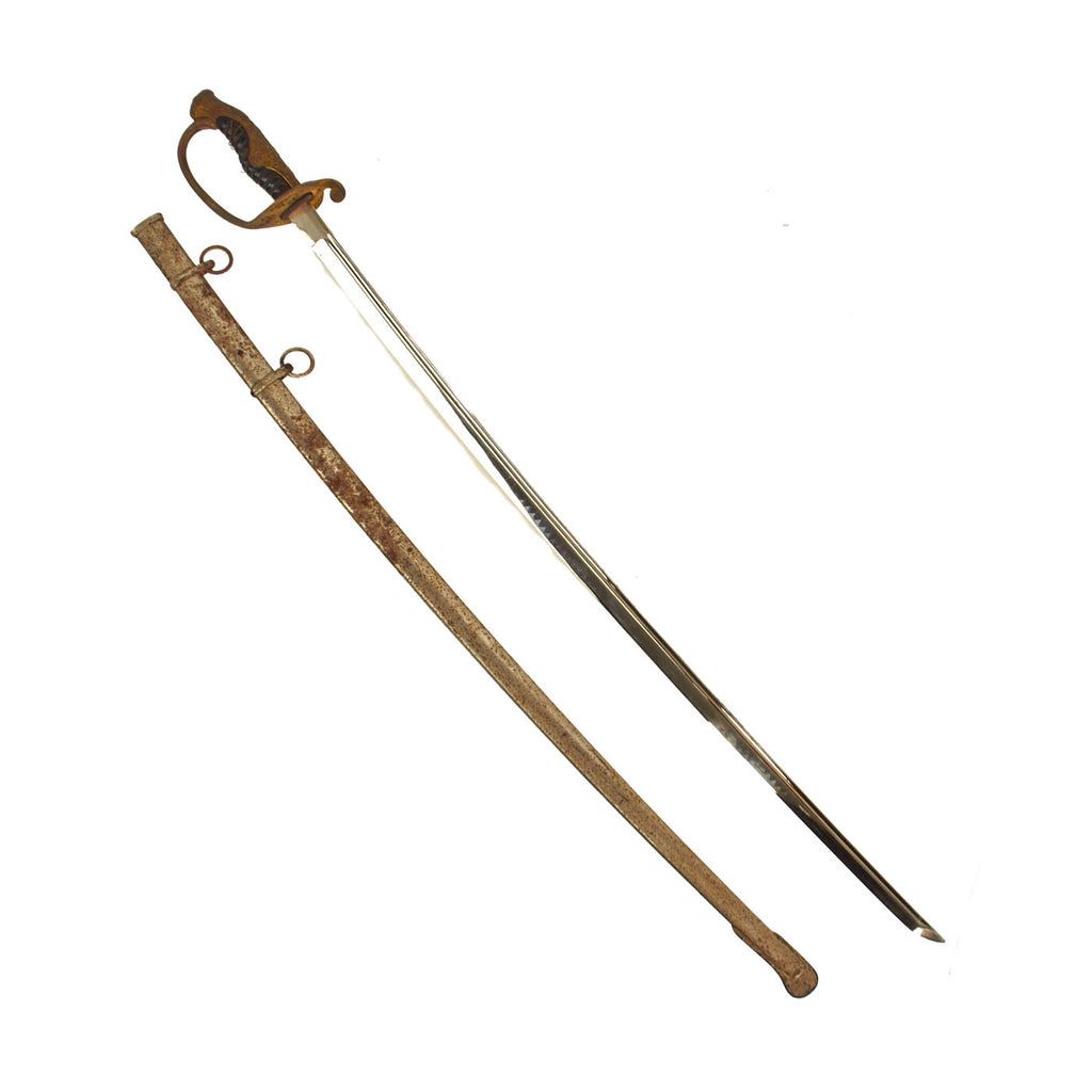 Original WWII Imperial Japanese Army Type 19 Kyu-Gunto Nickel Plated Parade Sword with Scabbard Original Items