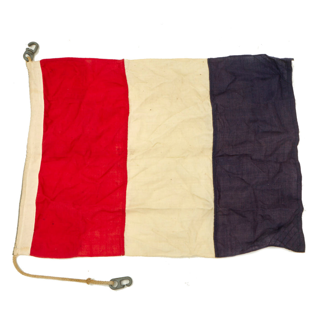 Original Cold War German Manufactured French Naval Battleship Wool Flag - 50cm x 50cm Original Items
