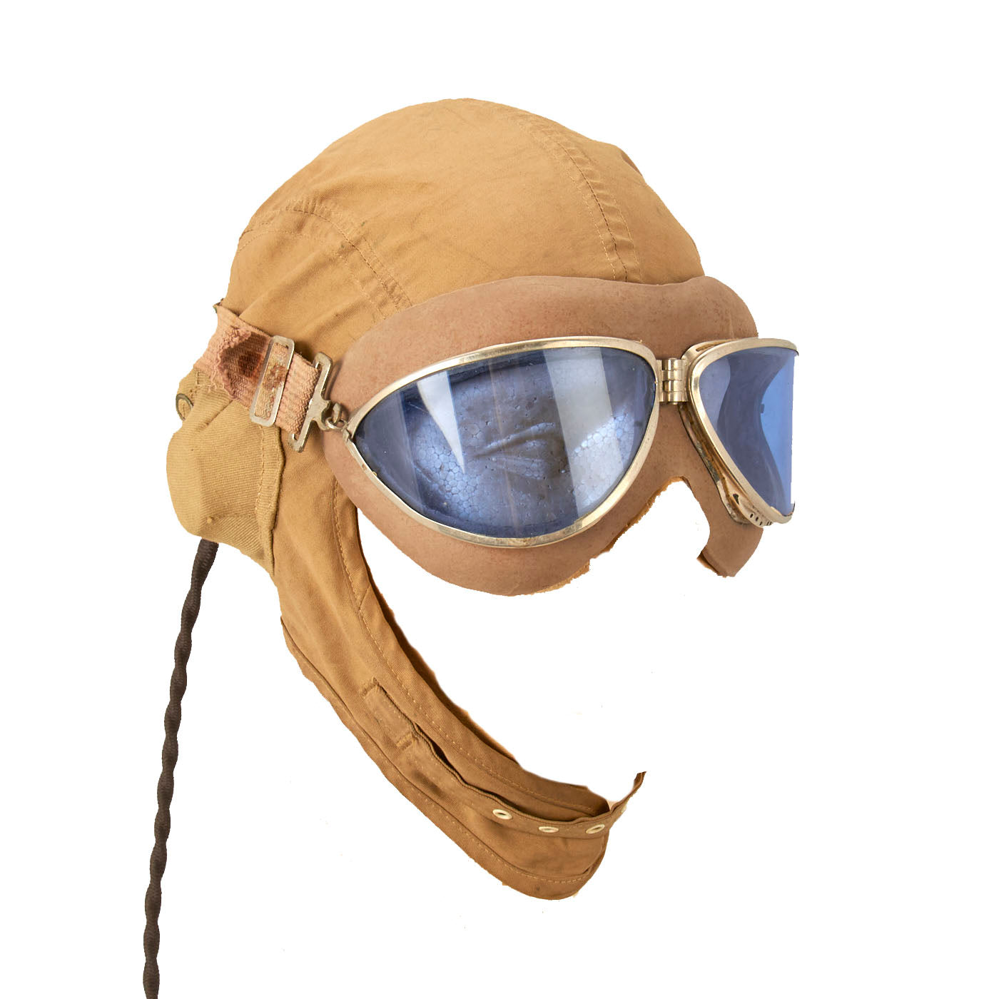 usmc goggles Original U.S. WWII USN / USMC NAF 1092S Cloth Flight Helmet with ANB-H – International Military Antiques