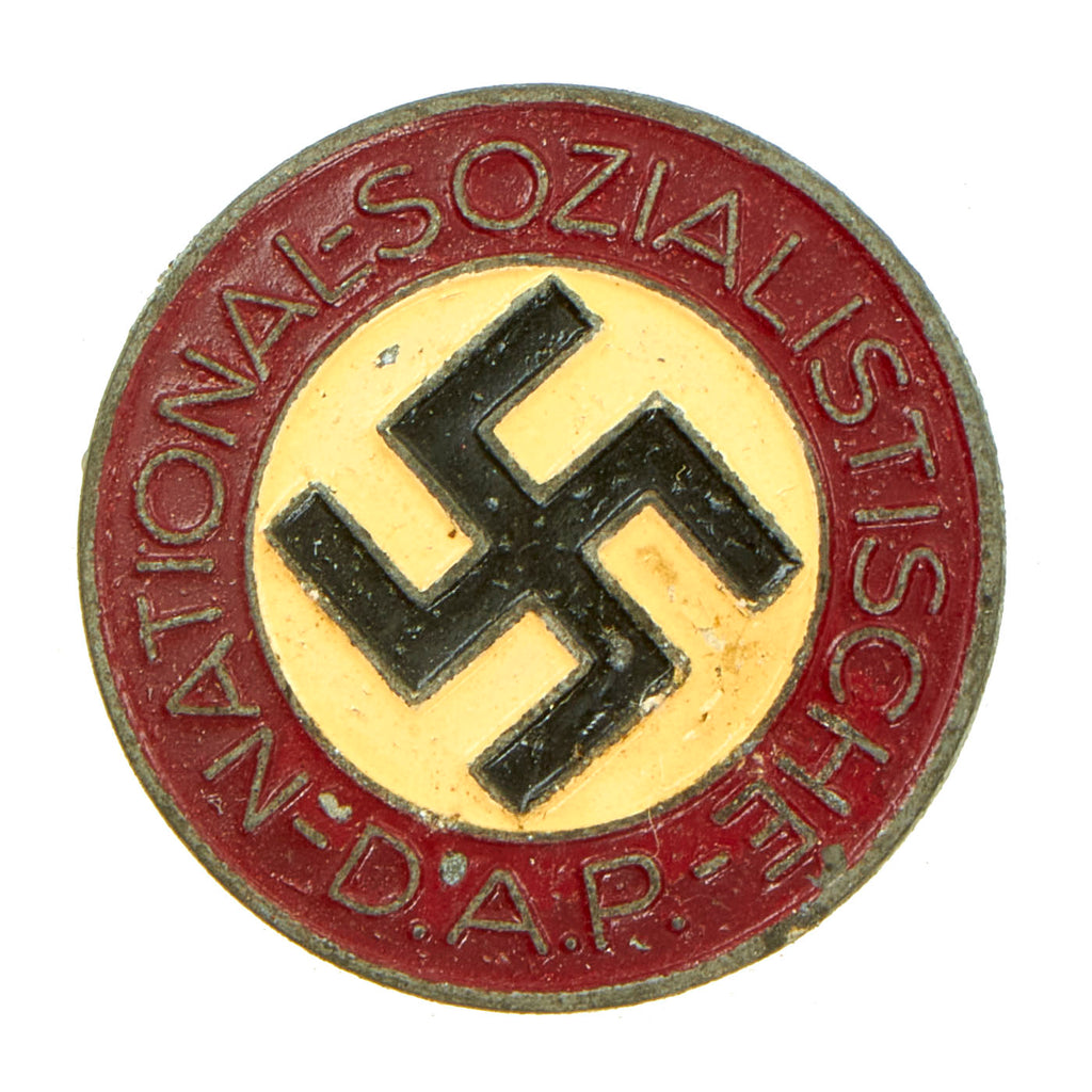 Original German WWII NSDAP Party Late War Painted Membership Badge by Wilhelm Deumer - RZM M1/120 Original Items