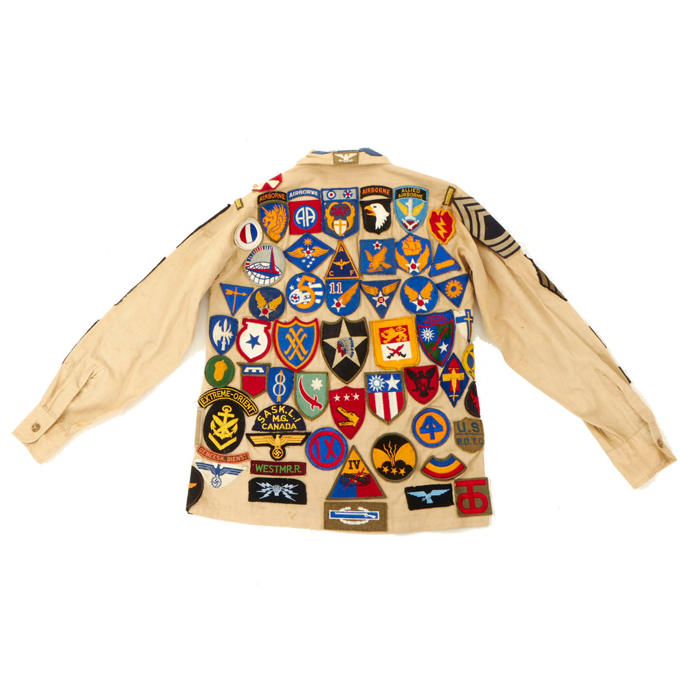 Original WWII U.S. Patched Souvenir Jacket International Military Antiques