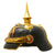 Original German WWI Kingdom of Württemberg Dragoon Officer’s M1897 Pickelhaube - Post War Repainted Cruciform Spikebase and Spike Original Items