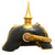 Original German WWI Kingdom of Württemberg Dragoon Officer’s M1897 Pickelhaube - Post War Repainted Cruciform Spikebase and Spike Original Items