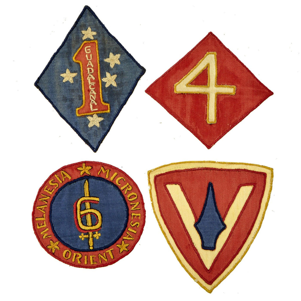 Original WWII United States Marine Corps USMC Philippine Manufactured Patches - Set of 4 Original Items
