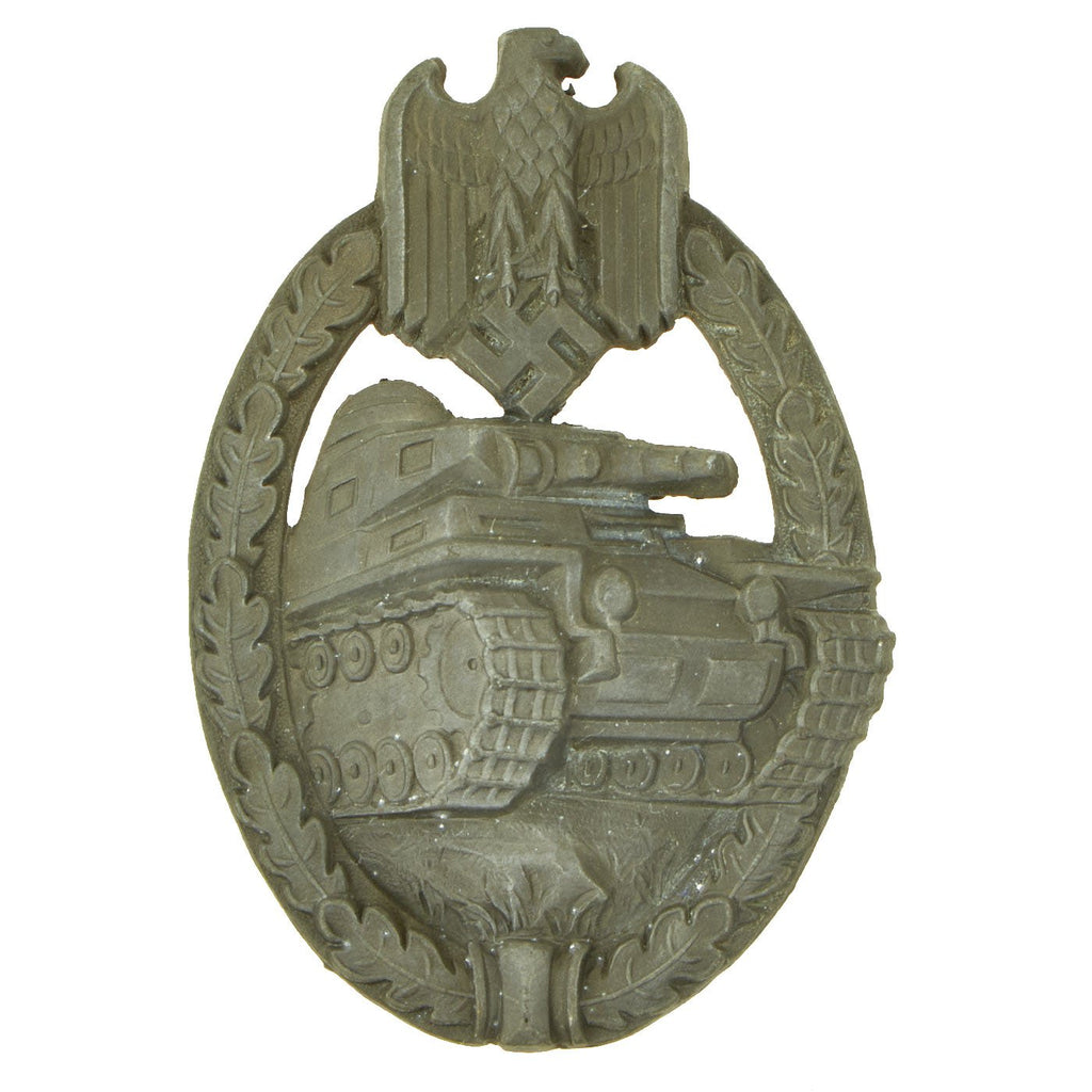 Original German WWII Bronze Grade Panzer Assault Tank Badge - Hollow Back Style Original Items