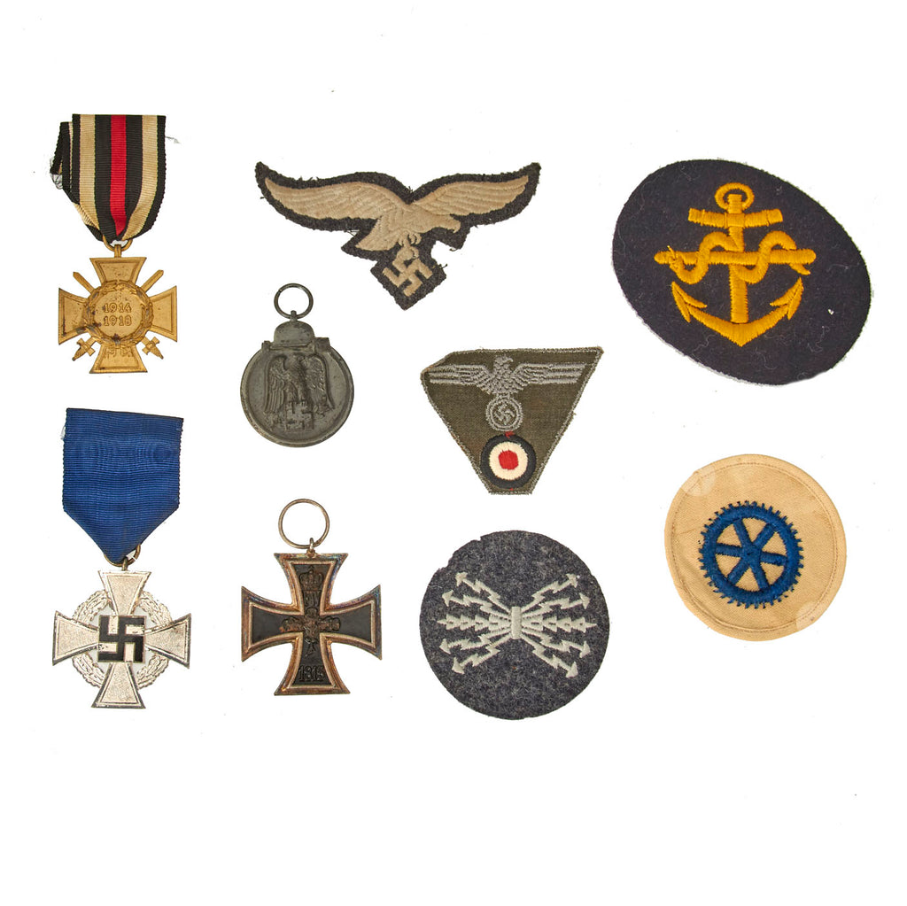 Original German WWI & WWII German Medal, Ribbon and Buckle Lot - 10 Items Original Items