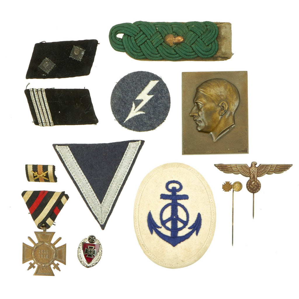 Original German WWI & WWII Medal and Insignia Grouping with Hindenberg Cross - 12 Items Original Items