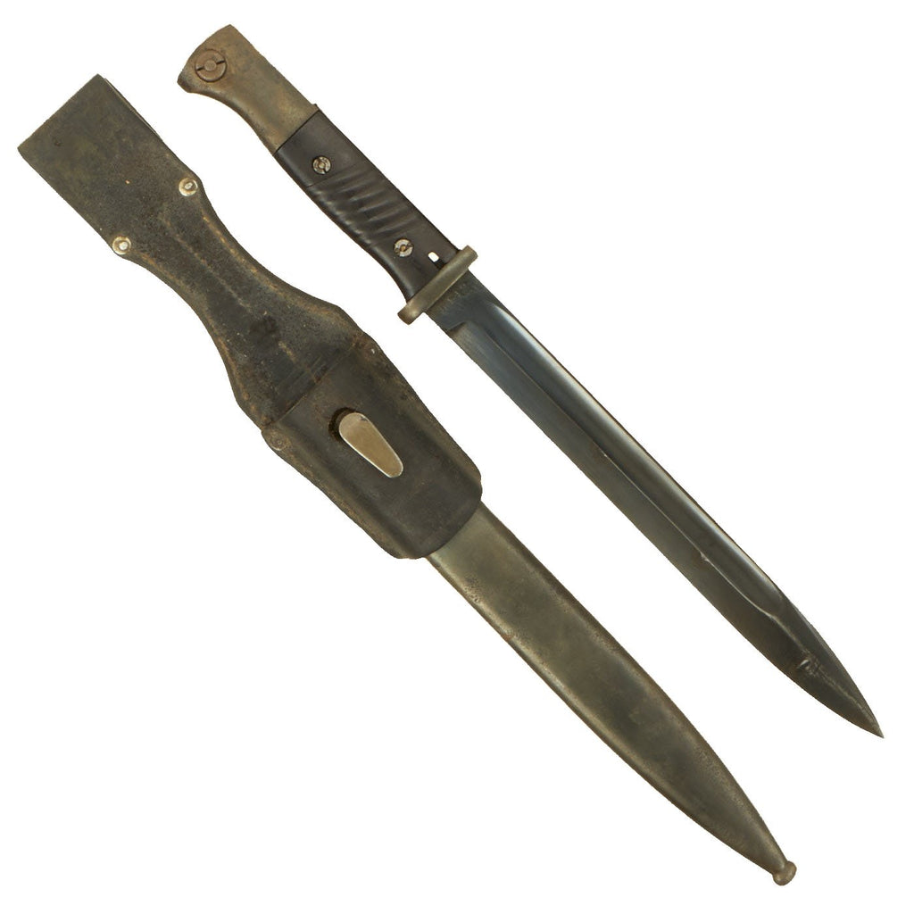 Original German WWII 98k 1940 dated Bayonet by Carl Eickhorn with Scabbard and Frog  - Matching Serial 6442 o Original Items