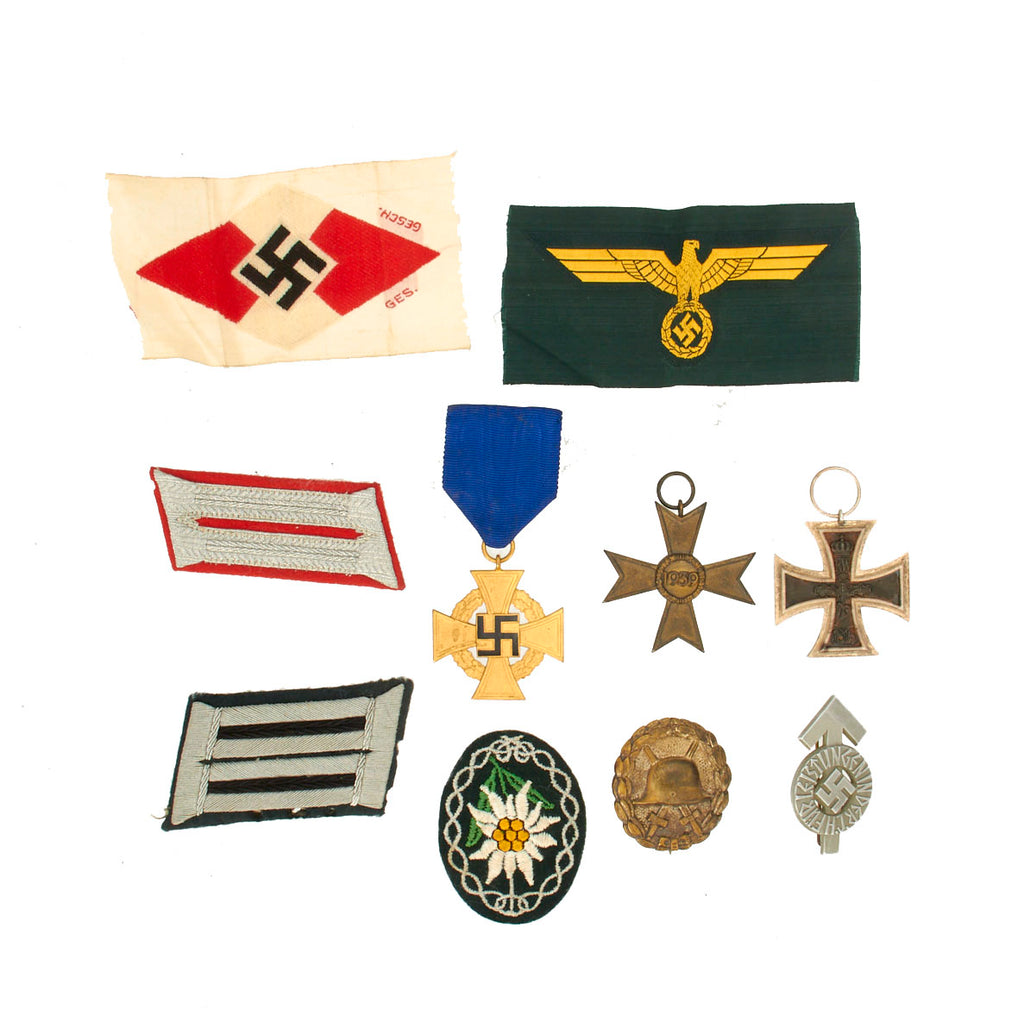 Original German WWI & WWII Medal and Insignia Grouping Original Items