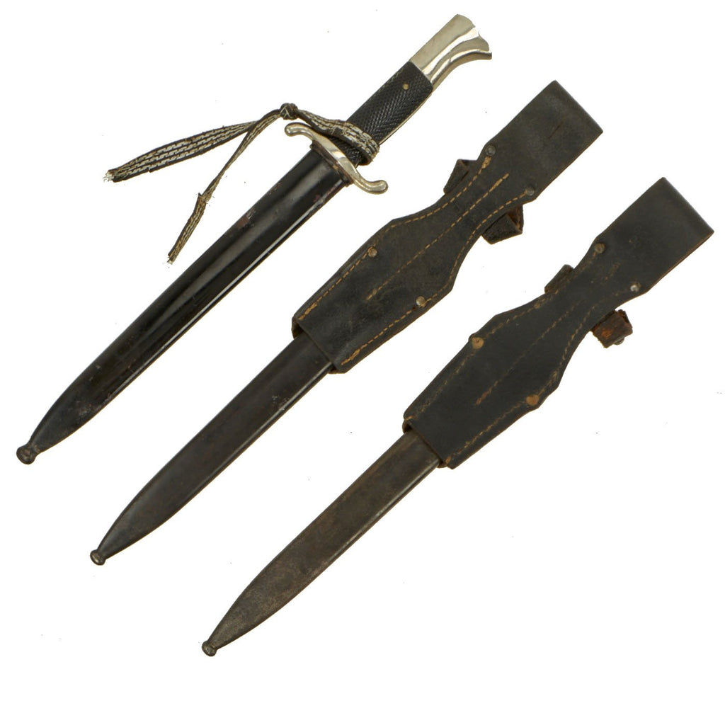 Original Set of 3 German WWII Era Seitengewehr 84/98 III Bayonets for the K98k with Scabbards Original Items