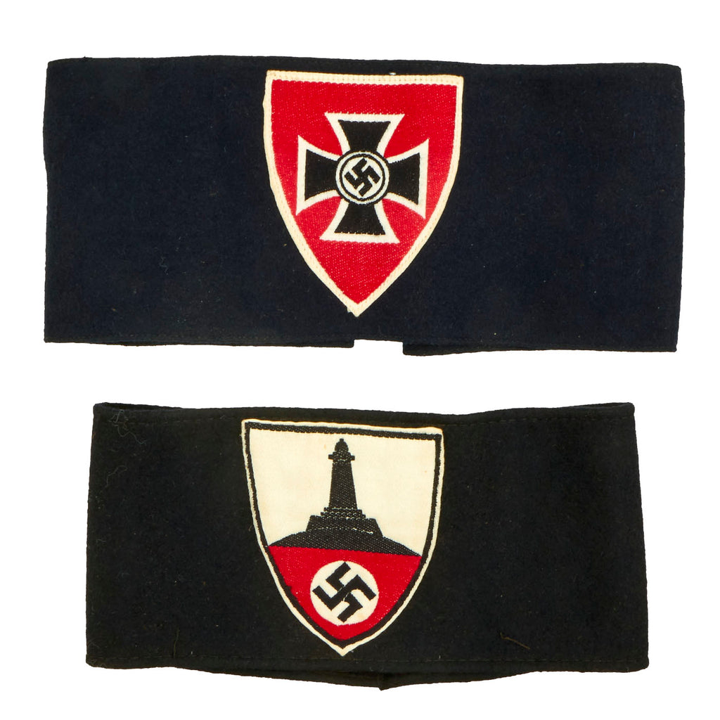 Original Set of Two German WWII National Socialist State Veteran's Association Felt Armbands - NSRKB Original Items
