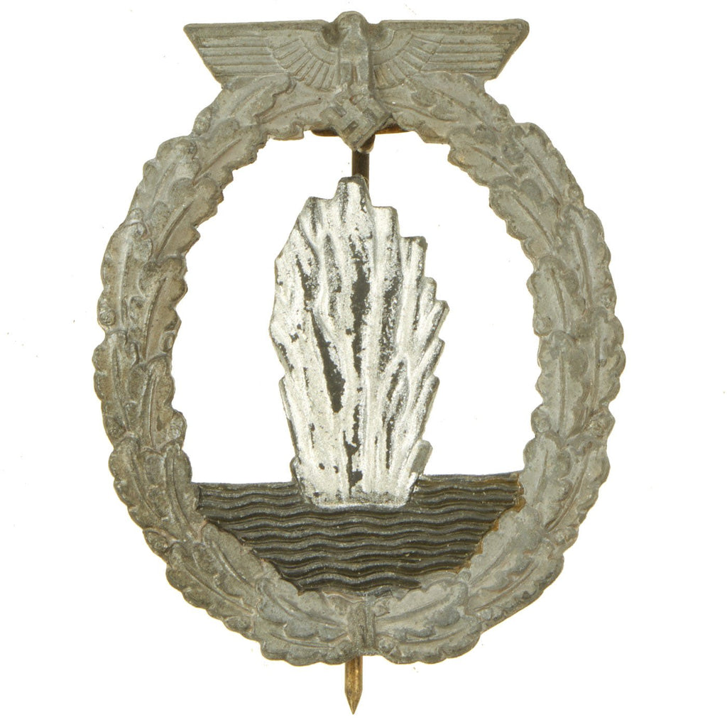Original German WWII Kriegsmarine Minesweeper War Badge by Rudolf Souval of Vienna Original Items