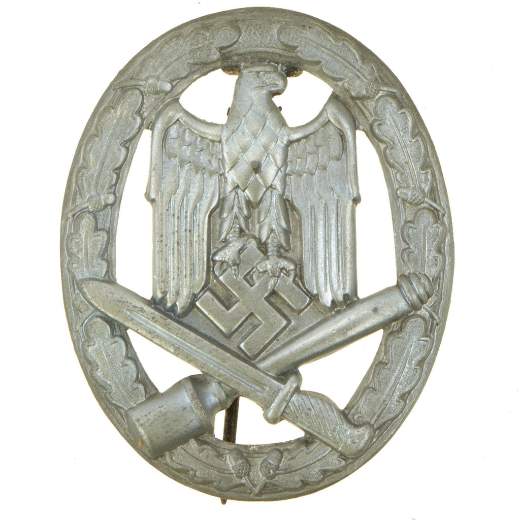 Original German WWII Silver Grade Hollow Back General Assault Badge Original Items
