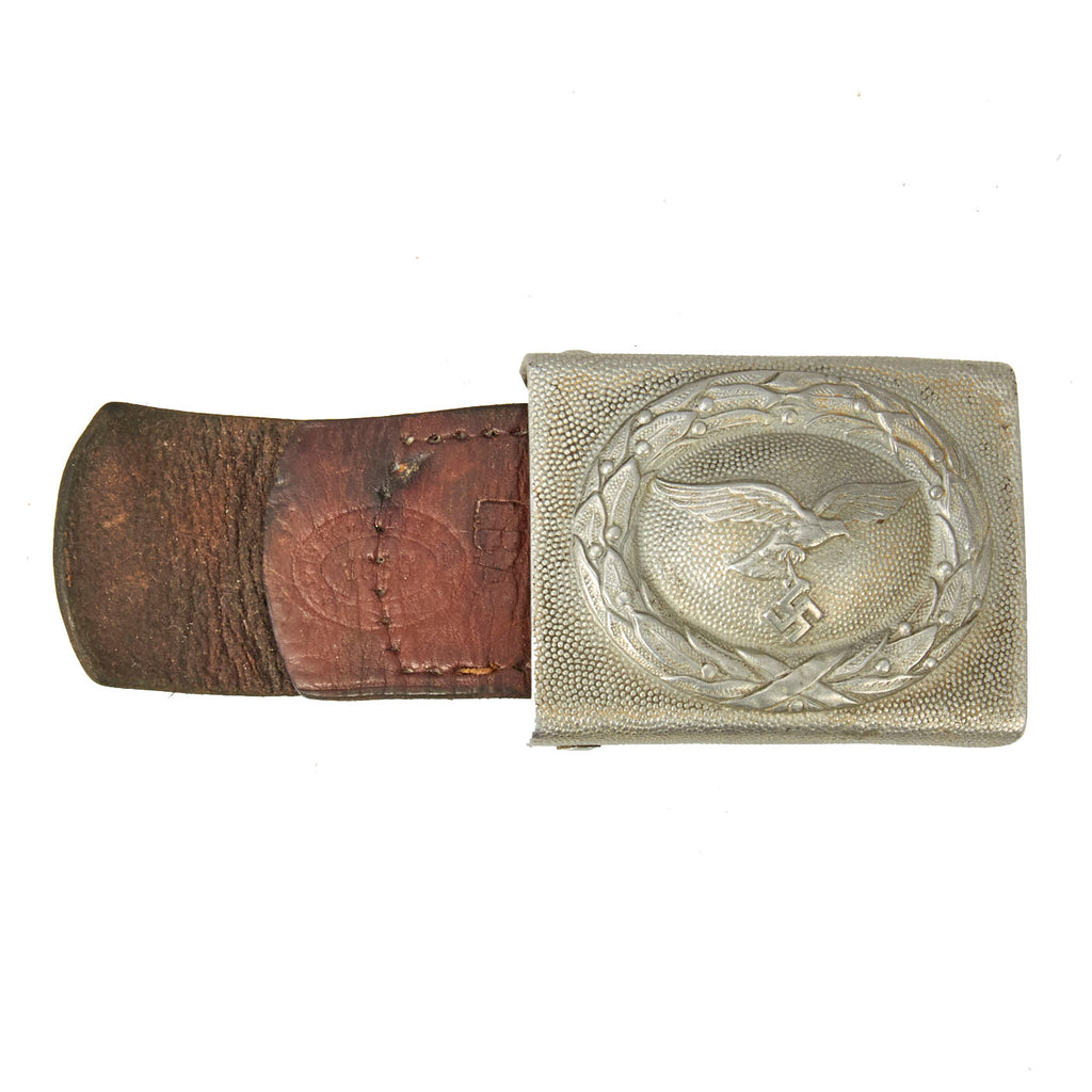 Original German WWII Luftwaffe EM/NCO 1939 dated Aluminum Belt Buckle by Berg & Nolte - LBA Marked Original Items