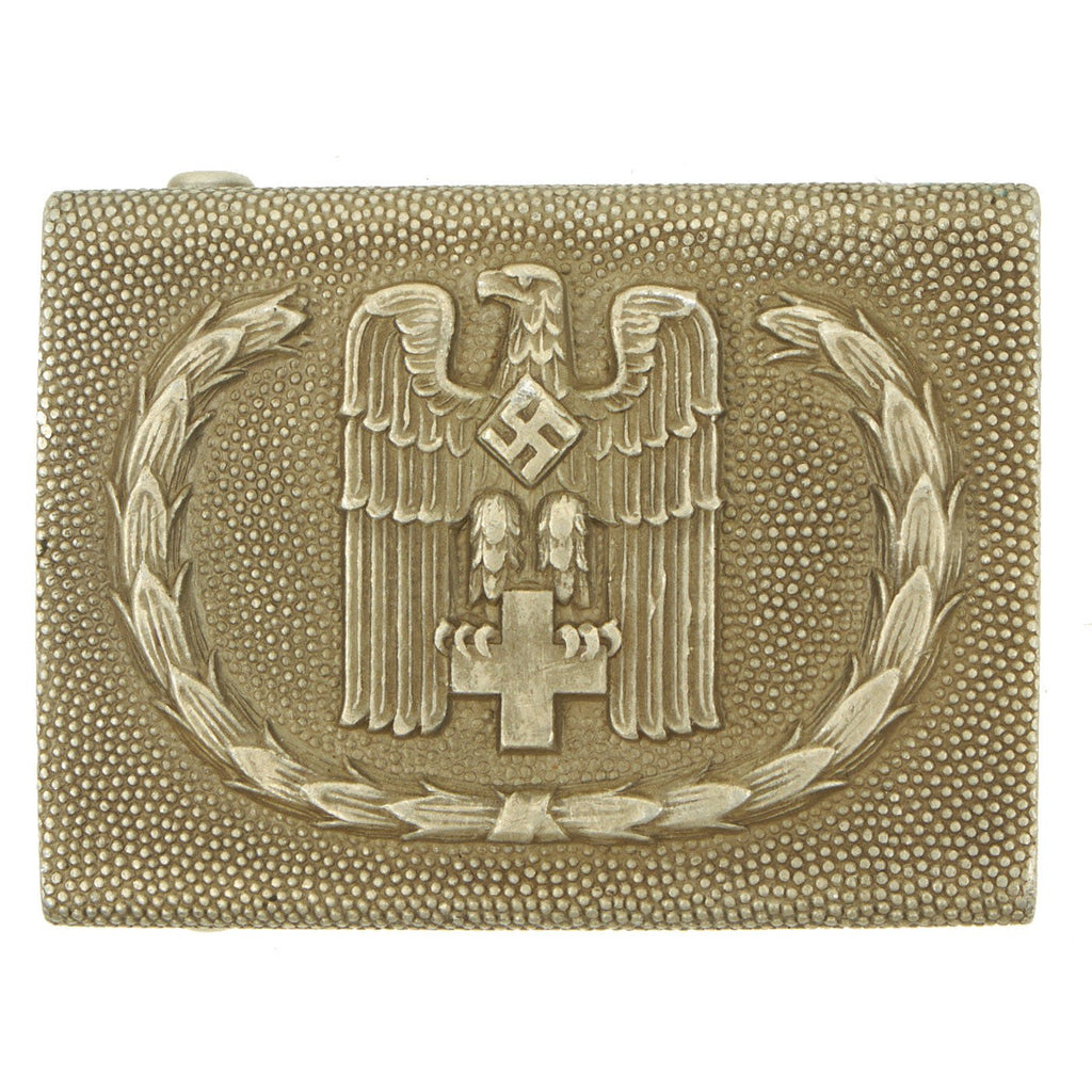 Original German WWII Red Cross DRK Aluminum Belt Buckle by Overhoff & Cie. of Lüdenscheid Original Items
