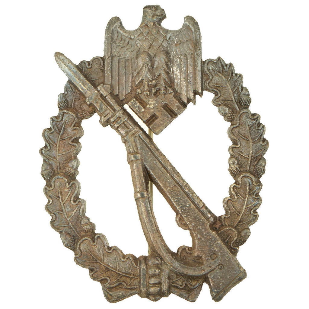 Original German WWII Silver Grade Infantry Assault Badge marked with MK in a Triangle Original Items