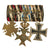 Original German WWI Era Medal Bar with EKII, Bavarian Merenti Cross & Hindenberg Cross - 3 Awards Original Items