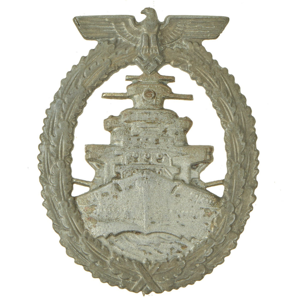Original German WWII Late High Seas Fleet Badge - Zinc Construction Original Items