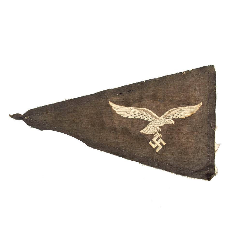 Original German WWII Luftwaffe Officer Vehicle Rigid Fender Staff Pennant Flag Cutoff Half - 8 1/2" x 14 1/2" Original Items