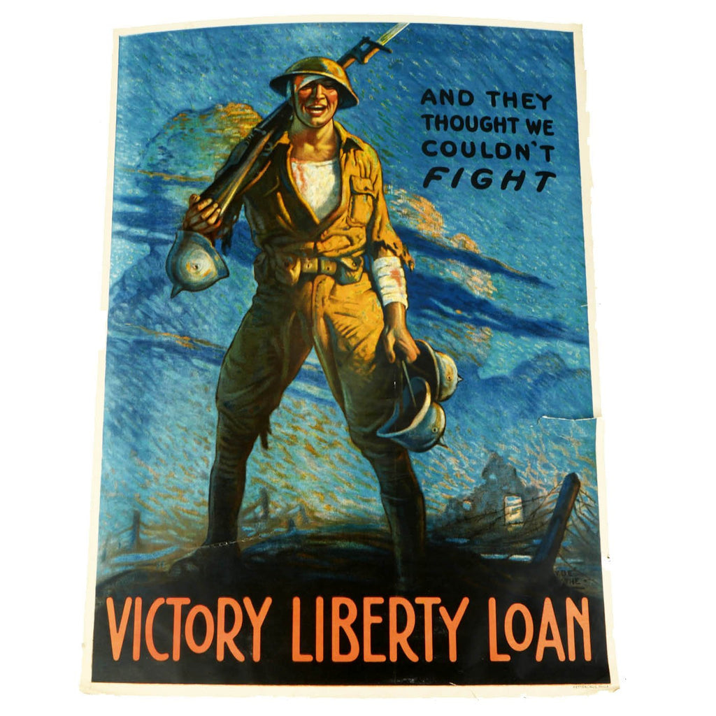 Original U.S. WWI Propaganda Poster - And They Thought We Couldn't Fight - Victoy Liberty Loan Original Items