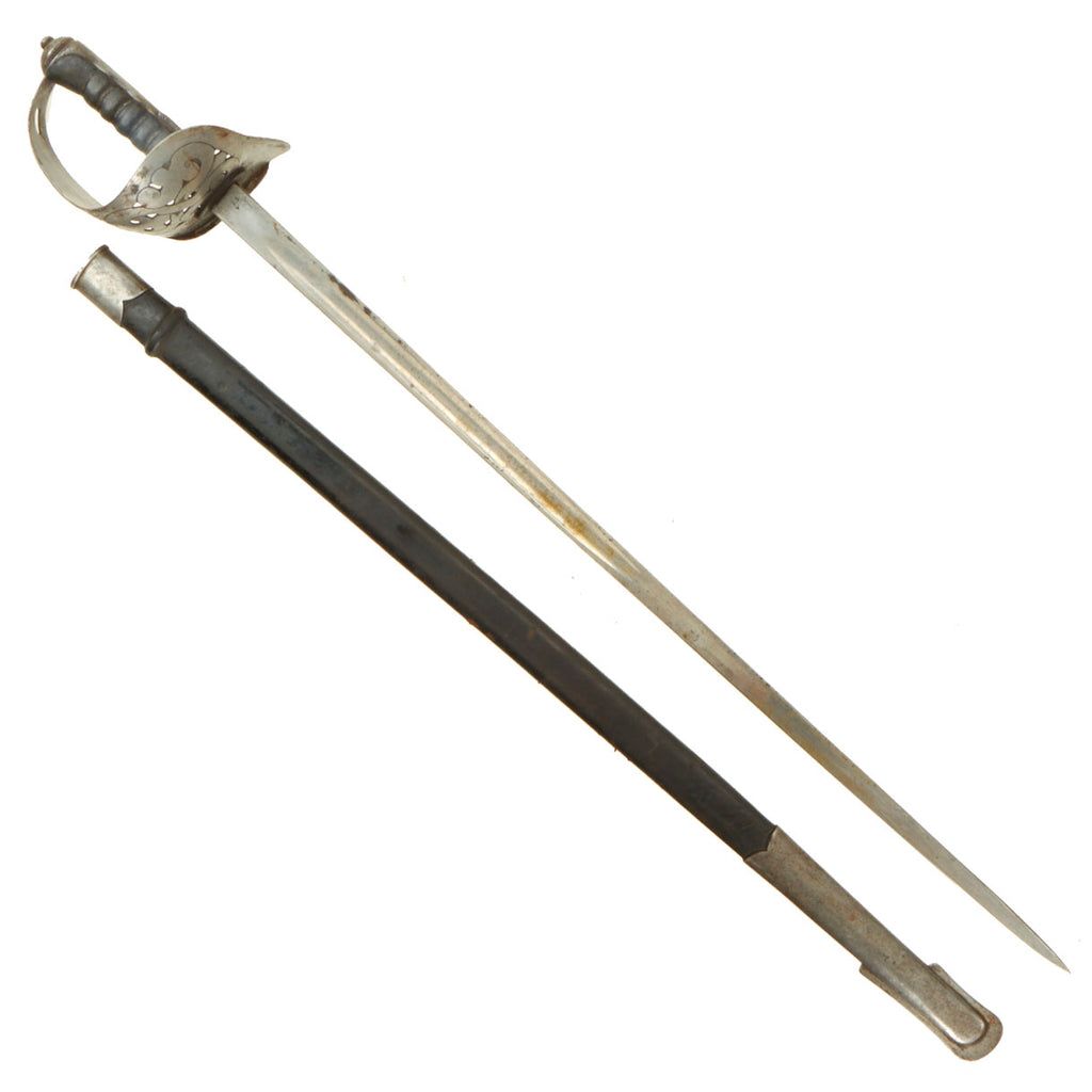 Original British WWI P-1898 Infantry King George V GRI Cypher Sword with Scabbard - Dated 1917 Original Items