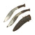 Original Set of Two Nepalese Gurkha Kukri Fighting Knives - One Long Leaf with Scabbard & One Bhojpure Original Items