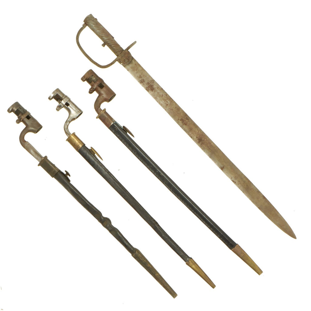 Original Lot of Bayonets with Scabbards - Various Countries - Set of 4 Original Items
