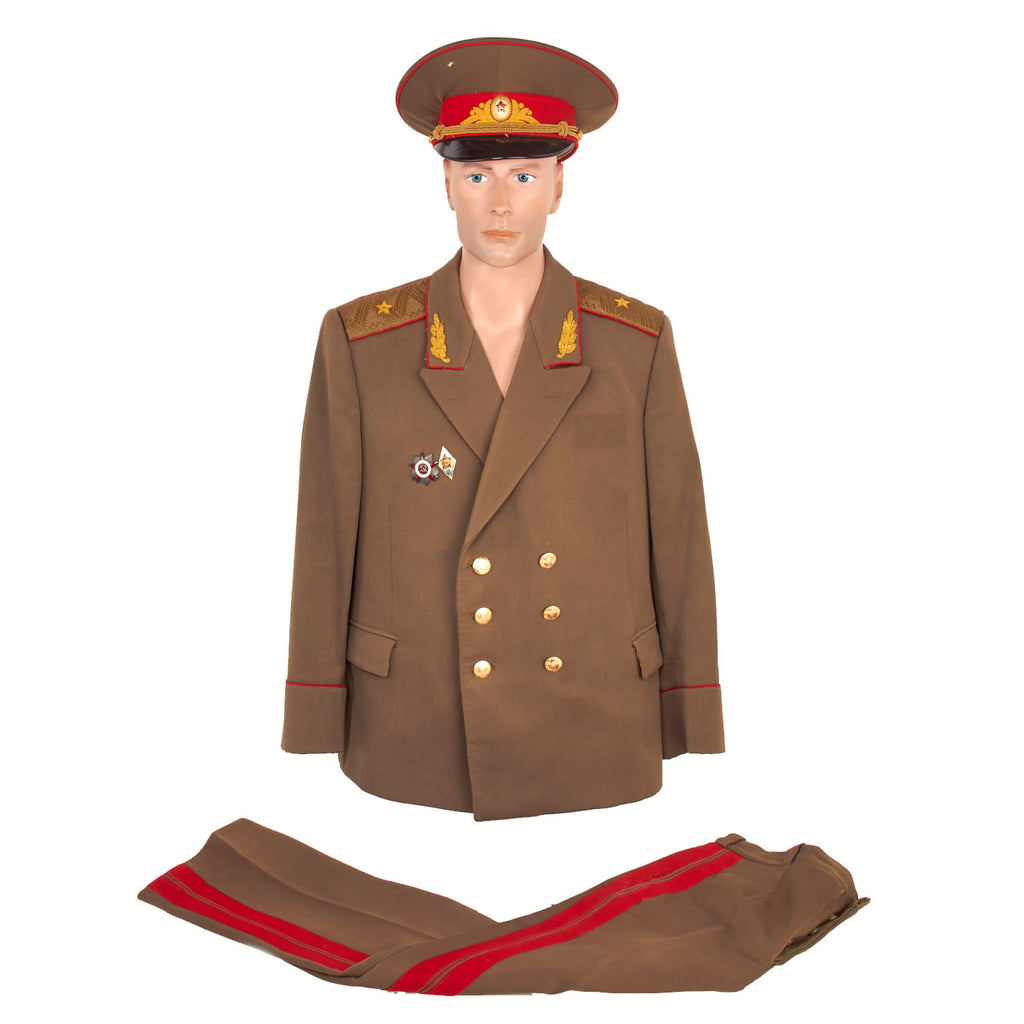 Original Cold War Soviet Major General Dress Uniform with Trousers and Cap - WWII Veteran Original Items