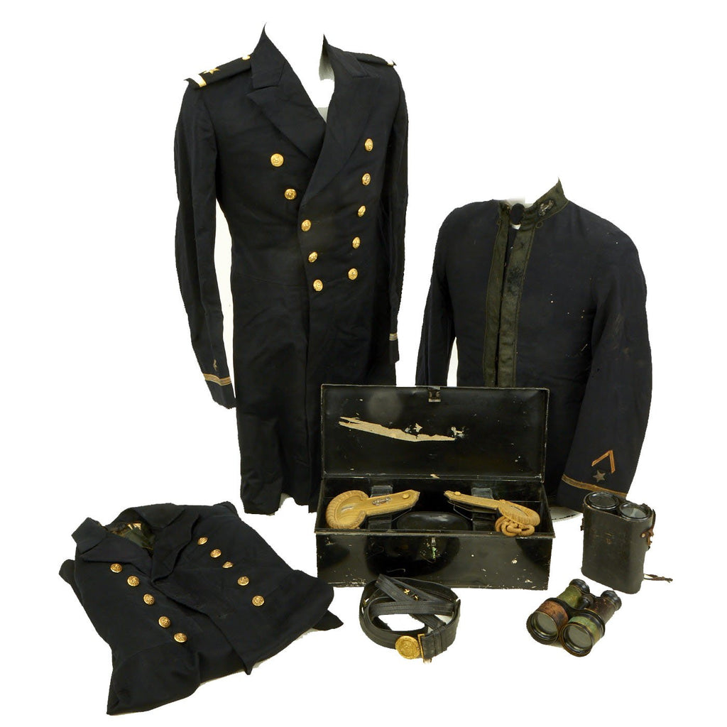Original U.S. WWI and Interwar Navy Officer Uniform Grouping with Binoculars Original Items