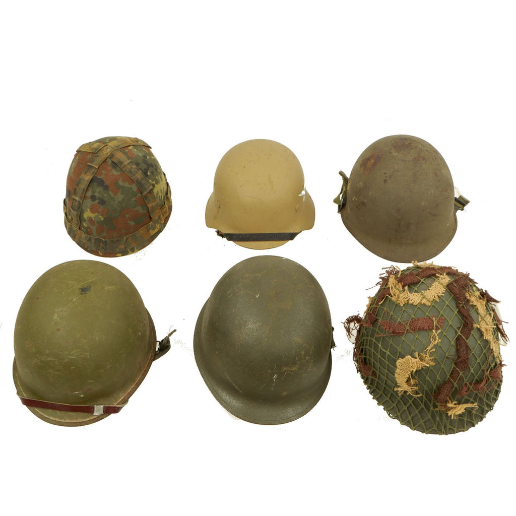 Original WWII and Cold War Military Helmet Lot 8 Original Items
