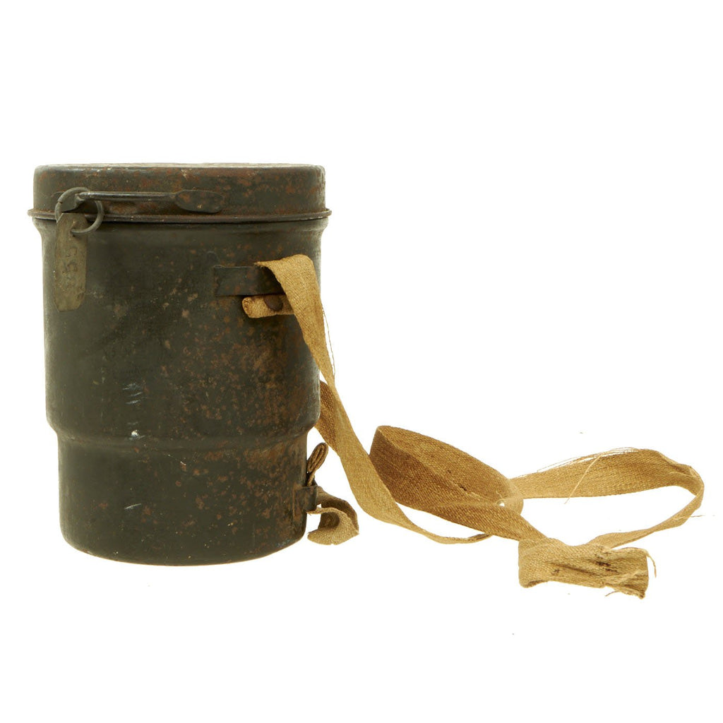 Original Austro-Hungarian WWI Model 1917 1st Pattern Stepped Gas Mask Canister with Original Strap Original Items