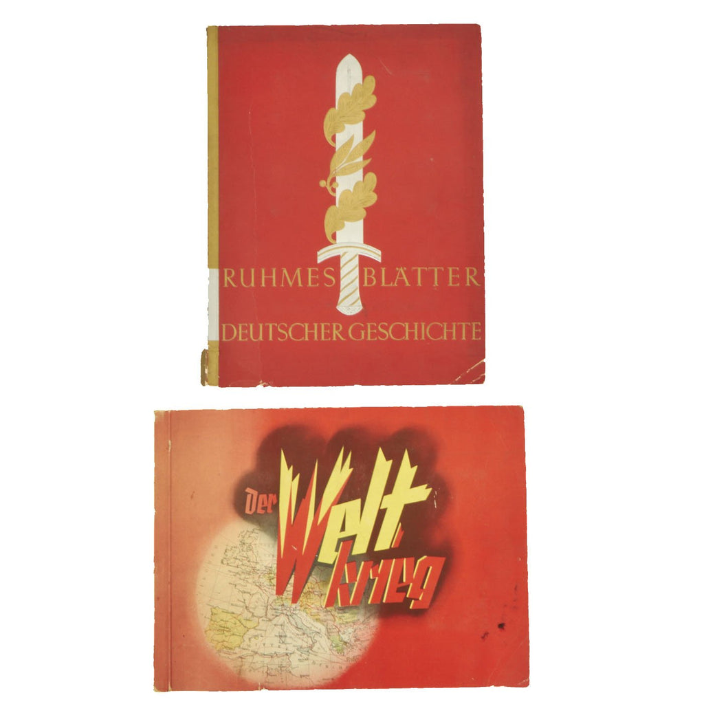 Original German WWI Cigarette Card Albums - Der Weltkreig and Ruhmesblatter Deutscher Geschichte Original Items