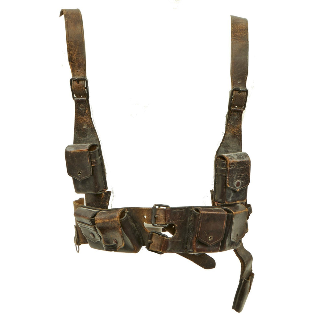 Original Rare WWI Imperial German Africa Colonial Troops Schützentruppen Leather Belt & Pouch Rig Original Items