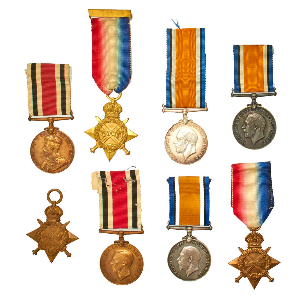 Original British WWI & WWII Named and Numbered Medal Lot - Set of 8 Original Items