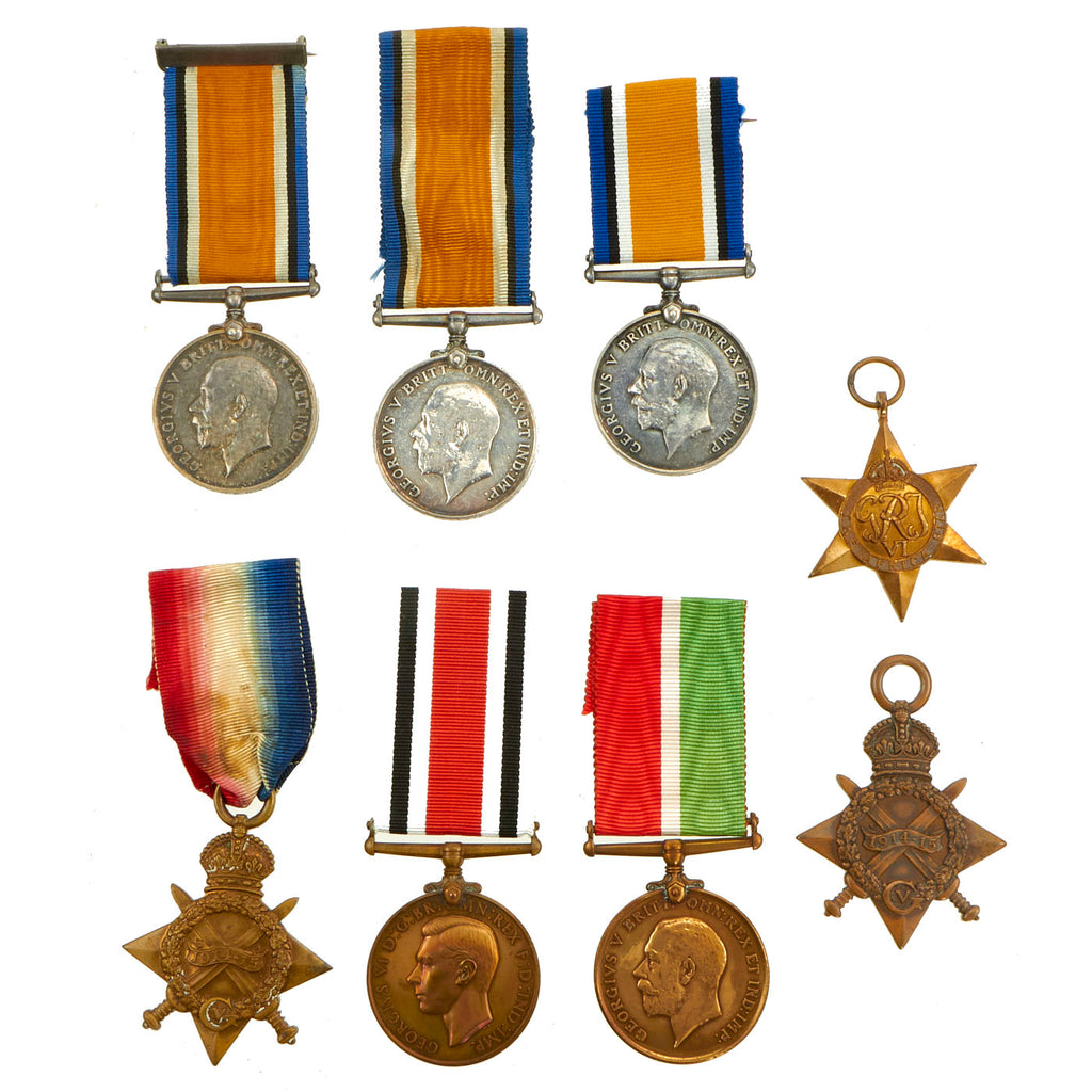 Original British WWI & WWII Named and Numbered Medal Lot - Set of 8 Original Items