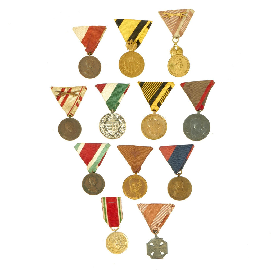 Original Late 19th Century to WWII Era Austro-Hungarian Empire Medal Group - 12 Items Original Items