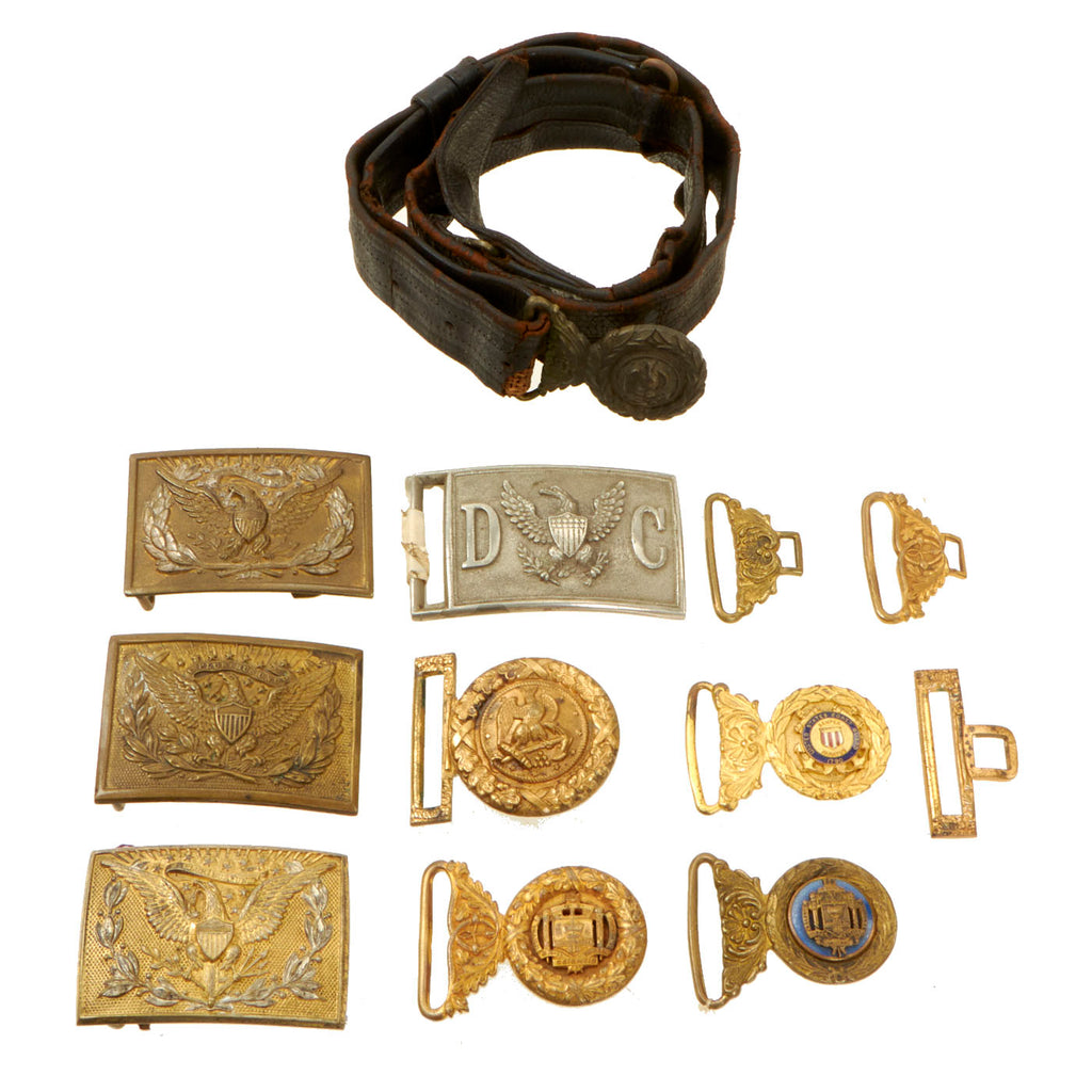 Original U.S. 19th & Early 20th Century Belt and Buckle lot - 9 Items Original Items