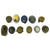 Original 20th Century Military Headgear Collector's Set - 9 Helmets & 1 Gas Mask Hood Original Items