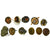 Original 20th Century Military Headgear Collector's Set - 9 Helmets & 1 Gas Mask Hood Original Items