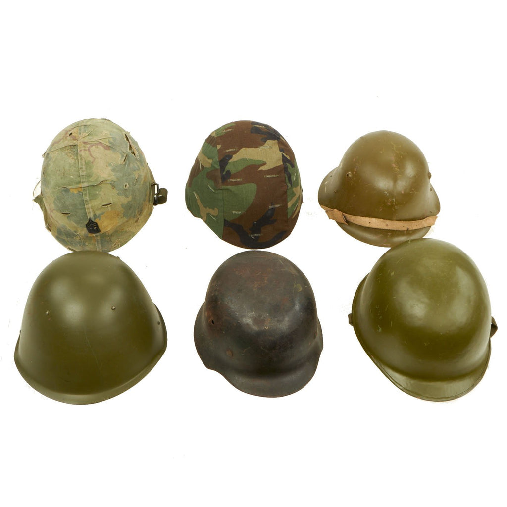 Original WWII and Cold War Military Helmet Lot 5 Original Items
