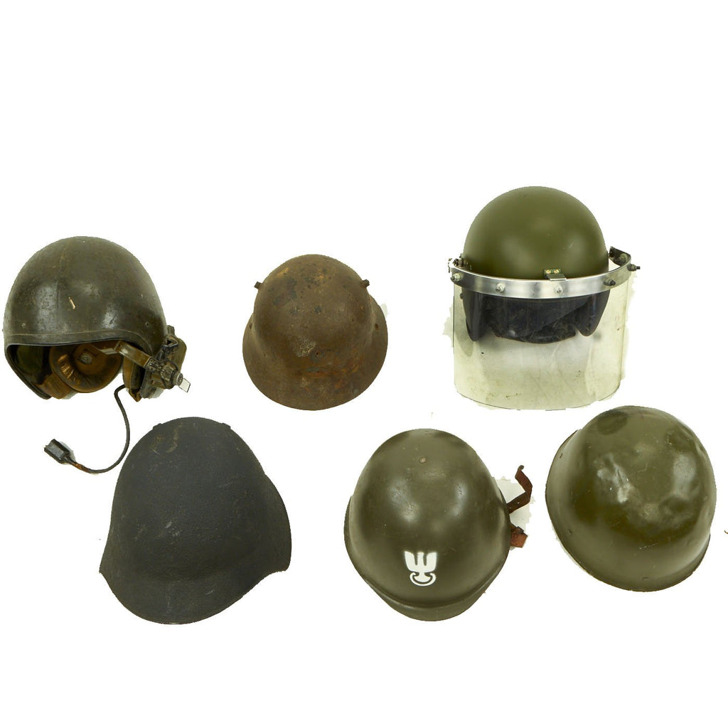 Original Post War Military Helmet Lot - Set of 6 Original Items