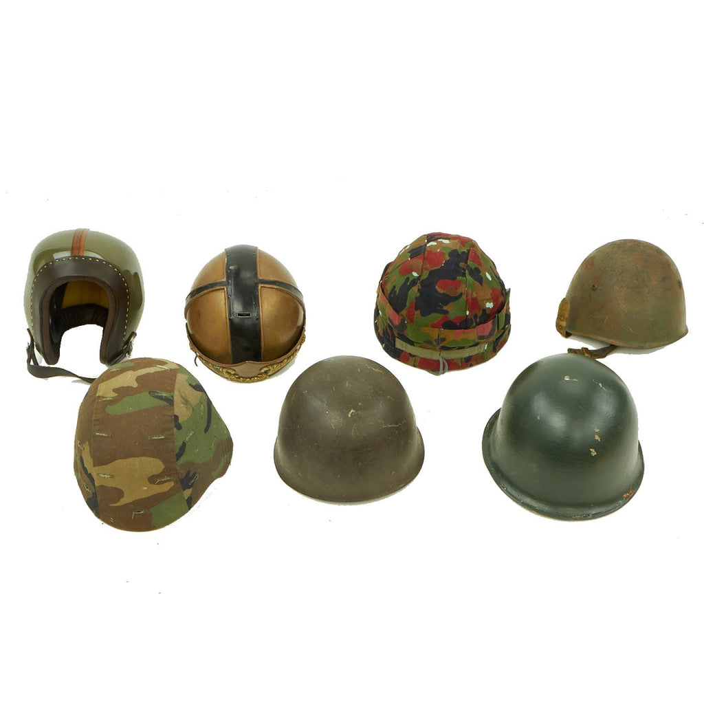 Original Post WWII Military Eastern Bloc and Nato Helmet Lot - Set of 7 Original Items