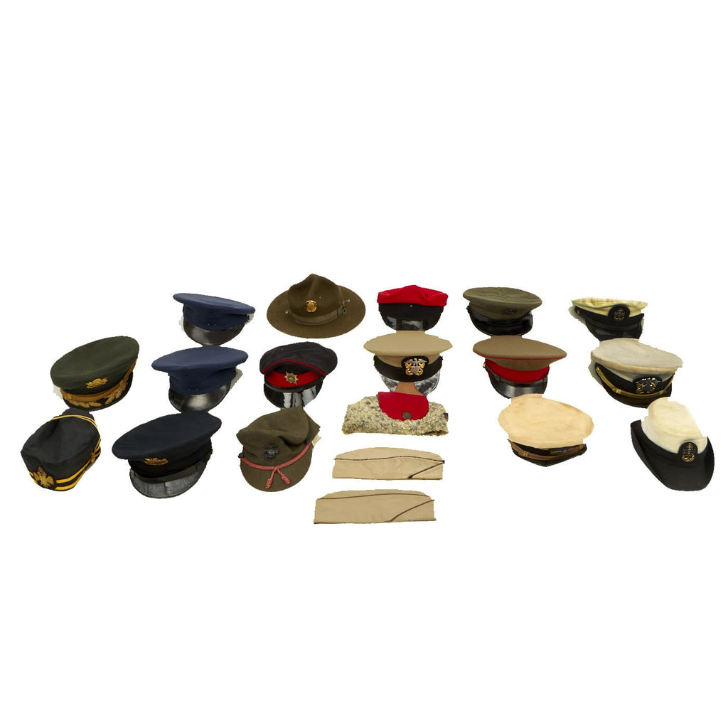 Original WWII to Cold War Military Hat Collection - Set of 23 Original Items