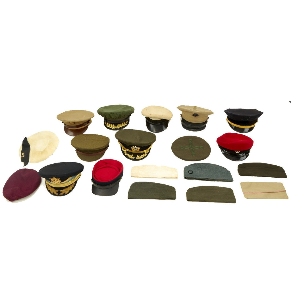 Original WWII to Cold War Military Hat Collection - Set of 19 Original Items