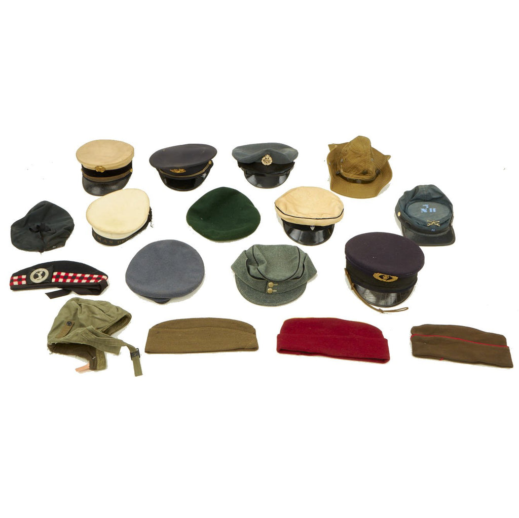 Original WWII to Cold War Military Hat Collection - Set of 20 Original Items